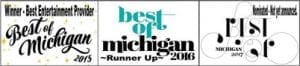 In the dazzling realm of events, Black Tie Productions stands as a titan of excellence, brandishing their trio of prestigious award badges like gleaming medals on a superheros chest. In 2015, they conquered the accolade of Best Entertainment Provider, and in 2016, they emerged as the valiant runner-up for Best of Michigan. The saga continued in 2017 with a nomination for Resource, recognizing their unparalleled prowess. With event lighting that transforms venues into realms of wonder and photo booth rentals that capture every epic moment, Black Tie Productions consistently crafts experiences that linger in the memory like legends told through time. :The Event Heroes at Black Tie Productions