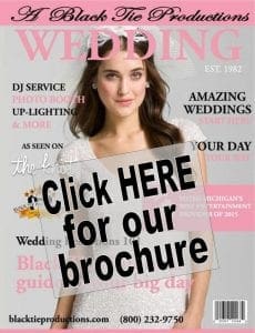 Behold! The Radiant Bride, cloaked in her shimmering white gown, takes center stage on the cover of Heroic Weddings Magazine. Bathed in the ethereal glow of elegant event lighting, she stands as a beacon of hope and inspiration for love-struck couples across Michigan. Boldly emblazoned with towering text, Unleash Your Wedding Wonders—Click HERE for our Legendary Brochure. Whether you seek extraordinary ideas or an instant price quote from Michigans mightiest wedding DJ, your journey begins here!. :The Event Heroes at Black Tie Productions