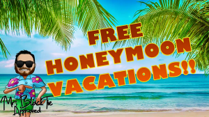 In a realm where golden sands kiss the azure sea and palm trees salute the mighty sky, behold a scene of legendary leisure! Announcing with spectacular flair: “FREE HONEYMOON VACATIONS!!” To the left, our dashing cartoon crusader stands boldly in his tropical attire with an insignia reading Mr. Black Tie Approved. Unleash unparalleled excitement by summoning Event Heroes’ supreme prowess in event lighting mastery, ensuring your celebration is nothing short of flawless perfection!. :The Event Heroes at Black Tie Productions