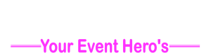 In the radiant glow of creativity, Black Tie Productions emerges with a flourish of elegant cursive, casting its name in pure white against the canvas of imagination. Beneath it, emblazoned in bold pink letters, Your Event Heroes leap forth. These champions wield the power of transformative event lighting, ready to metamorphose any ordinary space into an extraordinary realm!. :The Event Heroes at Black Tie Productions