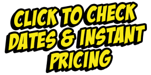 In a city teetering on the edge of uncertainty, a beacon of promise bursts forth: UNLOCK DATES & UNLEASH YOUR INSTANT QUOTE! Its vibrant yellow call to action illuminates the shadows, daring you to seize the moment. :The Event Heroes at Black Tie Productions