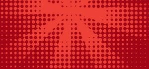 In the electrifying realm of pop art, a dynamic red backdrop bursts into action, showcasing a spectacular abstract bow-shaped design composed of circular dots. This visual masterpiece evokes the thrilling essence of retro radiance, an ideal setting for lighting up any epic event with unmatched flair. :The Event Heroes at Black Tie Productions