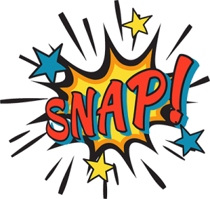 BOOM! In a burst of vibrant color, the word SNAP! detonates across the page in bold, red letters. Blue and yellow stars spiral outward from the epicenter, radiating energy and flair. Perfect for our legendary Event Heroes assembly, this dynamic spectacle captivates with its electrifying essence. Unleash dazzling lights to transform any venue into a realm of awe or fuel the dance floor with unstoppable energy—adventure and excitement are inevitable!. :The Event Heroes at Black Tie Productions