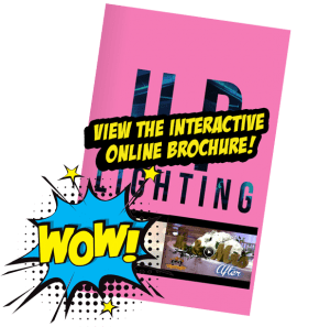Prepare to be electrified by JLP Lighting! A dynamic pink flyer bursts onto the scene, emblazoned with bold JLP Lighting lettering. Comic-style graphics shout WOW! and invite you to View the Interactive Online Brochure! amidst a vibrant floral backdrop. Unleash the power of Black Tie Productions to elevate your event to superhero status. Explore incredible options like instant price quotes that cater to all your needs—because every legendary event starts with a spark!. :The Event Heroes at Black Tie Productions