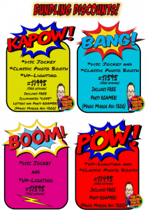 🌟 Event Heroes Assemble with Black Tie Productions! 🌟 Unleash the power of savings with our *Colorful Comic-Style* Promotion—exclusive bundling discounts that are sure to make your next celebration legendary! 💥 Package Deals Unmasked! 💥 - ✨ Dazzling Event Lighting - Ignite the atmosphere and set the stage with radiant visuals! - 💸 UNIQUE PRICING: Smash through ordinary fees! - 🎧 Dynamic Disc Jockeys - Spin epic tracks and elevate excitement levels! - 💥 SUPER SAVINGS: Boom your budget away! - 📸 Epic Photo Booths - Capture memories as bright as a superhero’s smile! - 🔥 SPECIAL RATE EXPLOSION: Transform your costs with amazing discounts! Harness these incredible deals from Black Tie Productions and craft a celebration worthy of heroism. Transform every moment into an epic saga—with you as the star, thanks to Event Heroes! Activate ultimate party potential NOW! 🚀. :The Event Heroes at Black Tie Productions