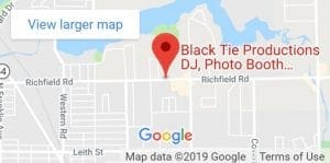 Behold, the mighty map unveils the strategic stronghold of Black Tie Productions DJ, Photo Booth stationed valiantly on Richfield Rd. In the vast digital realm of Google Maps, an epic interface emerges, showcasing the legendary prowess of Michigans professional wedding DJs and their enchanting photo booth rental services—brought to you by none other than the illustrious Event Heroes team!. :The Event Heroes at Black Tie Productions