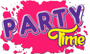 In a dazzling display of dynamic vibrancy, the words Party Time burst forth in bold, electrifying colors against a backdrop of pink splatter. This powerful image exudes the unstoppable energy synonymous with the legendary gatherings orchestrated by Black Tie Productions or the valiant Event Heroes!. :The Event Heroes at Black Tie Productions