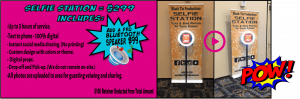 Black Tie Productions: Elevate your party entertainment with our Selfie Station rental at $299 for up to 3 hours. Perfect for a wedding photo booth, it offers digital photos, custom designs, and seamless social media integration. An optional Bluetooth speaker adds to the fun—ideal for any Michigan wedding reception!. :Your Event Heroes