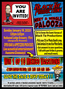 Prepare yourselves, noble citizens, for a spectacular event of heroic proportions hosted by the legendary Black Tie Productions! On the 19th of January, 2020, at the illustrious Redwood Lodge Brewery in Flint, magic will unfold. Revel in live entertainment that will dazzle and amaze while you stand a chance to claim victory in thrilling vacation raffles! Do not miss this extraordinary opportunity to witness our exceptional event lighting that will illuminate your night like stars guiding heroes on their epic quests! Join us and be part of an unforgettable adventure!. :The Event Heroes at Black Tie Productions