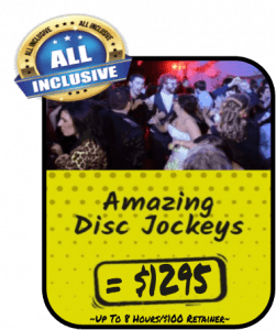 In the vibrant epicenter of a jubilant gathering, partygoers sway rhythmically to the electrifying beats that fill the air. At this celebration, where energy clashes with elegance like heroes and villains in an epic saga, looms a beacon of entertainment mastery: Event Heroes! They stand ready to unleash their Amazing Disc Jockeys, musically gifted warriors offered at a heroic rate of $1295 for up to 8 hours of non-stop revelry. With just a $100 retainer fee needed to summon these sonic protectors, Black Tie Productions casts its signature magic over the event, infusing it with an aura of legendary sophistication and dazzling dynamism. :The Event Heroes at Black Tie Productions