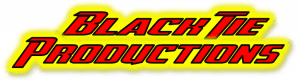 In bold, powerful strokes, the name Black Tie Productions blazes across a vibrant expanse like a beacon of style and flair. The letters, red with black outlines, cut through the brilliant yellow backdrop like symbols of hope and excitement. Known far and wide for their unmatched prowess in Michigans wedding DJ scene, they wield elegance like a superpower, transforming every event into an unforgettable legend!. :The Event Heroes at Black Tie Productions