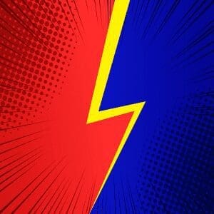 Introducing the epic showdown poster: a dynamic explosion of vibrant red and blue, divided by a striking yellow lightning bolt that crackles with energy! It’s the ideal backdrop for showcasing our Event Heroes, capturing the essence of heroism and adventure. Bold, powerful, and electrifying—this design promises action-packed excitement, ready to leap off the page straight into your imagination! Are you ready for this super-stylized extravaganza? Because adventure awaits!. :The Event Heroes at Black Tie Productions