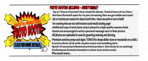 In the bustling cityscape of events, where memories are forged and laughter echoes through the night, emerges Black Tie Productions—your ultimate hero in capturing moments! With a mighty 7-hour photo booth service, we wield the power of instant social media uploads and personalized photo strips tailored just for you. Arm yourself with premium props, harness extra copies of each legendary print, and bask in the glory of professional-quality imagery. Dont wait for another moment to slip into obscurity; summon us now for an instant price quote that will save your day!. :The Event Heroes at Black Tie Productions