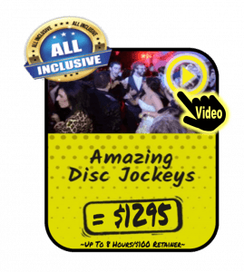 Amazing Disc Jockeys: Supercharge Your Celebration with Michigans Premier Wedding DJs! Unleash the Power of Music for Only $1295! Join forces with our legendary team of DJs, ready to bring electrifying energy and epic tunes to your special day. Our top-tier superheroes are equipped to transform your wedding into a dance-filled extravaganza! Whats Included: - Up to 8 hours of mesmerizing musical mastery - Secure your date for just a $100 retainer Prepare for an unforgettable experience as vibrant images of jubilant dancers light up your mind, and the inviting play button promises a sneak peek into the sonic adventure that awaits. With Amazing Disc Jockeys by your side, youre not just hosting a wedding — youre crafting legendary memories. Book now and let the celebration commence!. :The Event Heroes at Black Tie Productions