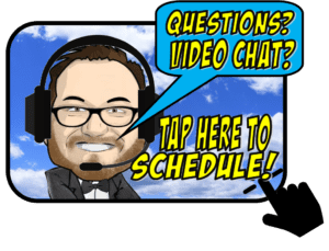 Amidst the swirling clouds, there stands Tech Titan—our heroic figure adorned with a sleek headset, ready to leap into action. His trusty speech bubbles soar beside him: Need Answers? Video Chat Action! and Tap Here to Schedule Your Destiny! With an animated hand icon pointing the way, hes primed to help you illuminate your event dreams or summon instant price wisdom for your next epic gathering. :The Event Heroes at Black Tie Productions