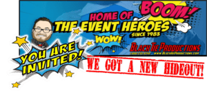 CALLING ALL SUPERHEROES! Unleash your inner hero and join the LEGENDARY LEAGUE of Event Guardians! 🦸‍♂️✨ Since 1983, weve been defending the art of celebration, and now... KAPOW! Weve moved to a BRAND-NEW HQ! 🎉 Stand by for EPIC excitement with our Michigan Wedding DJ Services – transforming ordinary gatherings into UNFORGETTABLE ADVENTURES! Featuring: - *Contact Details*: So you can reach us faster than a speeding bullet! - Legendary cartoon characters ready to turn your party into a comic book spectacle. Dont miss out on this SUPER event... Assemble with us and make history all over again! *Heroic RSVP below!*. :The Event Heroes at Black Tie Productions