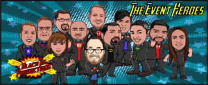 In the vibrant world of heroism and high stakes, enter The Event Heroes—a legendary ensemble cloaked in dazzling superhero-themed attire, each proudly displaying the Black Tie Productions emblem. With courage and charisma, theyre always poised on the edge of action. Be it snatching a quick price quote from the jaws of indecision or summoning a spectacular Michigan wedding DJ to electrify your event, these super-powered professionals stand ready to save your day with flair and finesse!. :The Event Heroes at Black Tie Productions