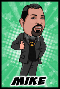 In a burst of dazzling emerald starfire, emerges the astonishing figure of Mike, the Master of Ceremonies! Clad in a sleek suit and dapper bow tie, beneath which his secret identity blazes forth—a heroic emblem reminiscent of the Dark Knight himself. With a confident thumbs-up, Mike declares himself ready to transform your event into an unforgettable adventure. Need Michigans best wedding DJ services? Call on Mike—your ultimate Event Hero—to deliver top-tier entertainment that will have everyone talking!. :The Event Heroes at Black Tie Productions