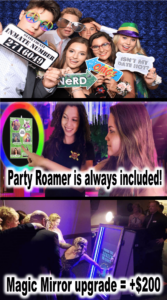 In the realm of Event Heroes, where every snapshot tells a story, three epic images emerge in glorious succession. In the top and bottom frames, dynamic groups strike heroic poses with an array of mighty props, their expressions as vibrant as their courage. At the heart of this photo saga lies the middle image—a scene alive with energy—where guests interact effortlessly with a sleek digital screen. Here, all is illuminated by dazzling event lighting that bathes each hero in an aura of cinematic brilliance. :The Event Heroes at Black Tie Productions