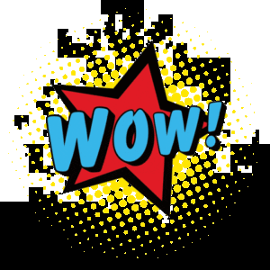 In a burst of vibrant action, our comic-style masterpiece erupts onto the scene! A blazing red star streaks across the page, surrounded by electrifying blue WOW! text that leaps out in bold relief. Set against a dazzling backdrop of yellow halftone dots, this dynamic design is your ultimate sidekick for amping up photo booth rentals and supercharging event lighting themes. With its power to captivate at first glance, its more than just eye-catching—its downright heroic!. :The Event Heroes at Black Tie Productions