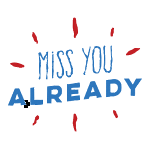 Against the vibrant blue backdrop, bold letters proclaim MISS YOU ALREADY! in eye-catching style—a swirling vortex of red exclamation marks igniting excitement like a superheros beacon lighting up the night sky!. :The Event Heroes at Black Tie Productions