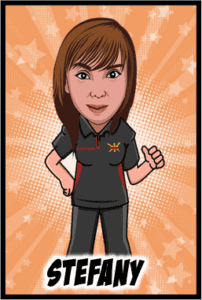 In a vibrant explosion of orange stars and radiant rays, emerges the dynamic figure known as Stefany, the luminary hero of celebration! With her brown hair flowing like a cascade of possibilities and clad in her sleek black ensemble, she gives the world her signature thumbs-up. This stylish crusader is your go-to guide for elevating events to legendary status—be it lighting extravaganzas or dynamic DJ services across Michigan. Let Stefany light up your special moments with unparalleled flair and superheroic style!. :The Event Heroes at Black Tie Productions