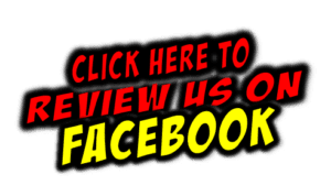 Behold the mighty text graphic! In bold, dynamic red and yellow letters with a striking black outline, it commands: Click here to review us on Facebook! Powered by the legendary Black Tie Productions—your event heroes dedicated to delivering extraordinary celebration experiences you can trust. :The Event Heroes at Black Tie Productions