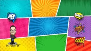 In the heart of a kaleidoscopic comic strip world, our hero leaps into view—a dynamic cartoon avatar clad in an obsidian suit and sharp glasses. He radiates charisma, his presence punctuated by electrifying speech bubbles that pop with invigorating phrases like Hey, Smile, Snap, and Cool. With the flair of Black Tie Productions, behold the Event Heroes, on a mission to craft experiences so legendary theyll be etched in your memory forever!. :The Event Heroes at Black Tie Productions