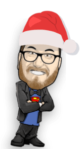 Behold! In a burst of snowflakes and jingling bells, emerges the Festive Crusader, a bearded marvel cloaked in vibrant red and white. Perched upon his wise brow are glasses that gleam with holiday cheer, while atop rests the iconic Santa hat—a crown fit for this Yuletide powerhouse. But wait! As he dramatically unveils his unmistakable symbol—a shining Superman emblem daringly displayed on his chest—the room electrifies with anticipation. He is no ordinary hero; he is the Event Hero, a proud champion from Black Tie Productions! With every twinkle in his eye and swoosh of his cape, he brings boundless joy and excitement to gatherings near and far. No festivity is too grand or small for this jovial juggernaut. With superhuman charisma and unrivaled flair, he transforms any occasion into an unforgettable spectacle. Prepare yourself for laughter, wonderment, and the spirit of giving as this merry maestro spreads merriment like wildfire through winter’s night!. :The Event Heroes at Black Tie Productions