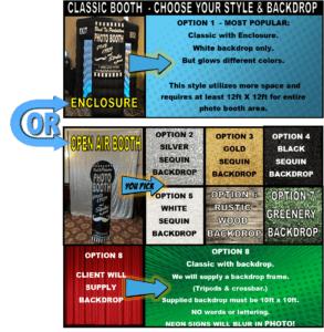 Behold the ultimate superpower of celebration: a dynamic array of photo booth options! Whether you crave the timeless intrigue of classic enclosures or the boundless energy of open-air setups, your desires will be met. Choose from breathtaking backdrops—radiant sequins, rustic wood, or lush greenery—designed to elevate any event to legendary status. Amplify this marvel with our extraordinary Michigan wedding DJ or team up with Black Tie Productions for an experience that will echo through history as truly unforgettable!. :The Event Heroes at Black Tie Productions