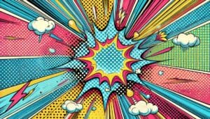 Unleash a Technicolor Supernova as dazzling rays, electrifying dots, and dynamic clouds burst forth from the epicenter! Feel the power surge through vibrant yellows, blues, reds, and greens as they unite in an unstoppable force of pop art wonder. These explosive visuals are your secret weapon to surging vibrancy into event lighting or embarking on creative adventures with the legendary Event Heroes. Prepare for a spectacle that promises energy and excitement faster than light!. :The Event Heroes at Black Tie Productions