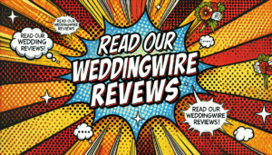 *Visual: A dynamic burst of vibrant colors explodes across the page.* In bold, superhero-style letters: *Discover Our Legendary WeddingWire Reviews!* With a flair as dazzling as a cape in flight, *Black Tie Productions* stands tall as your ultimate Michigan wedding DJ hero. Prepare to transform your special day into an extraordinary celebration of love and joy!. :The Event Heroes at Black Tie Productions