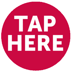 A blazing red circle emblazoned with TAP HERE in powerful, bold white letters stands ready at the center, calling for heroic action. :The Event Heroes at Black Tie Productions
