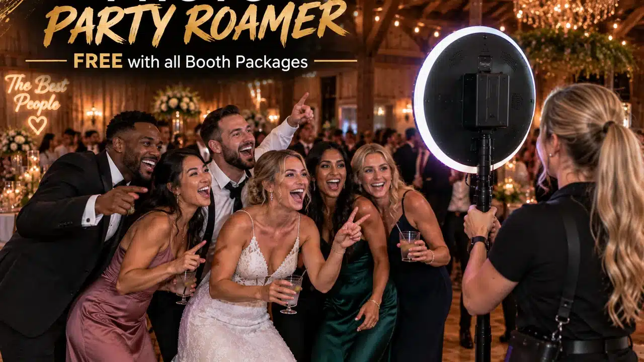 Photo Party Roamer with wedding guests