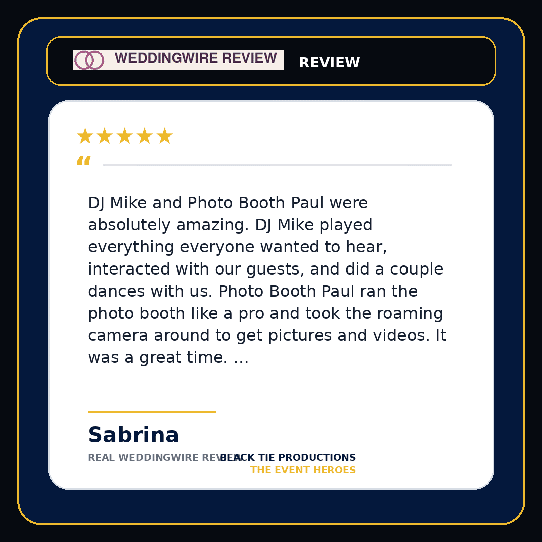 WeddingWire review from Sabrina