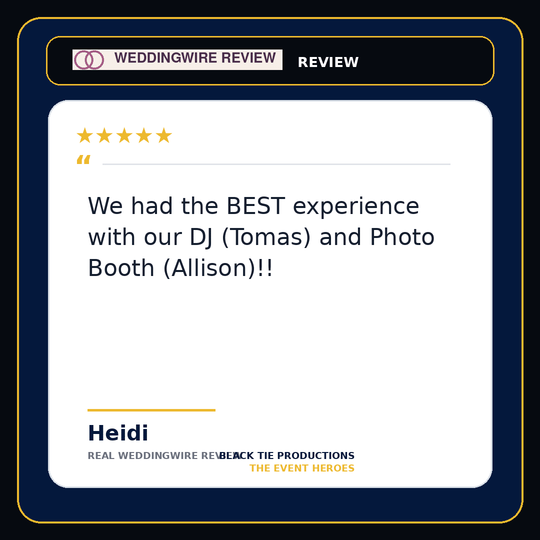 WeddingWire review from Heidi